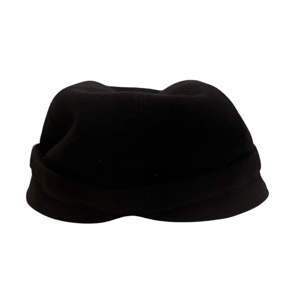 Mucros Weavers Flapper Hat Women One Size Black Wool Felt Made in Ireland Buckle - Picture 4 of 8